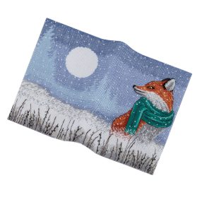 pop-7521 Passport cover. The winter fox 20x13,5 cm