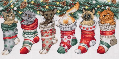 ppr-7405 Chistmas cute cats 37x19,5 cm