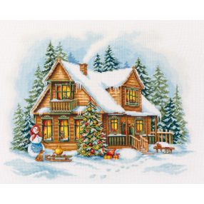 ppr-7463 New Year in the village 35x26 cm