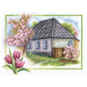 pps-0332 Spring in the village 26x20 cm