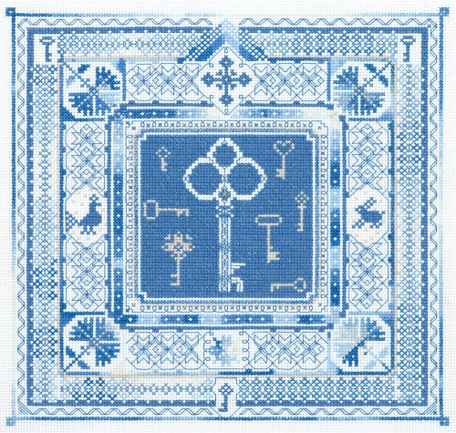 pso-1378 Erő és tudás sampler - Blackwork 29,5x29,5 cm