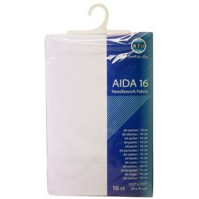 rto-a16-100  Aida 16ct fehér 39x45 cm